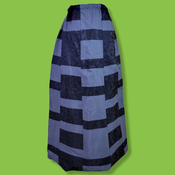 Vintage Mr. Hank Maxi Skirt Plaid and Floral Patchwork with Scarf/Belt - Picture 6 of 6